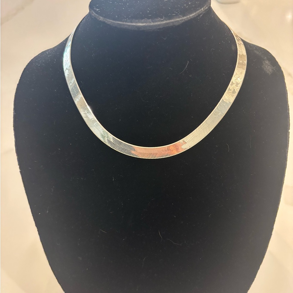 Milor 925 Sterling Silver 18” Herringbone Necklace ITALY